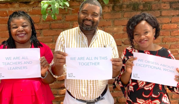 Abigail Nyaka, Sosten Chilumpha, and Ndasowa Chitule from Last Mile Health’s Malawi team.